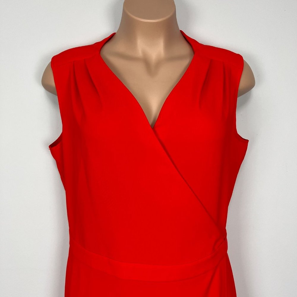 Gibson Latimer V Neck Sleeveless Wrap Jumpsuit Crimson Red plus size 18 - Picture 3 of 16
